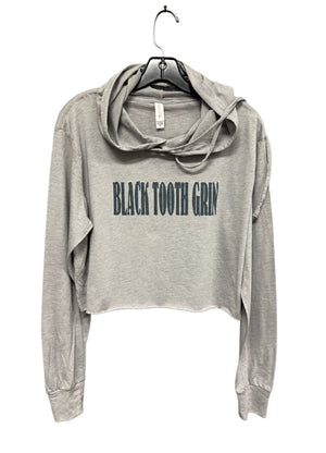 Black Tooth Grin Gray Crop Hoodie Tee