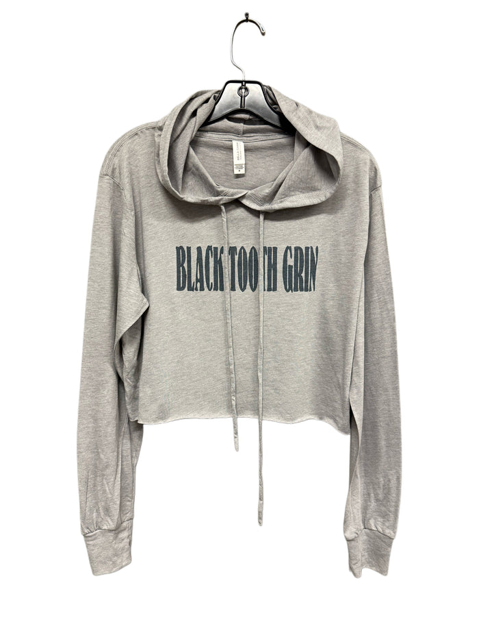 Black Tooth Grin Gray Crop Hoodie Tee