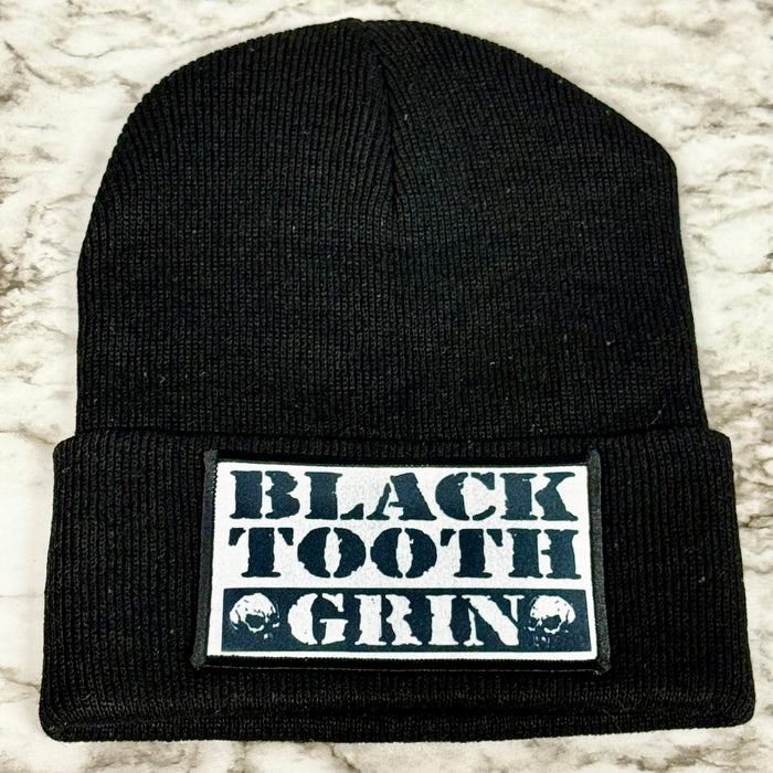 Black Tooth Grin Patch Beanie