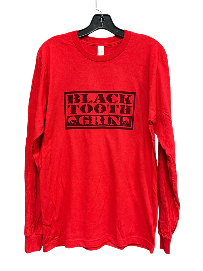 Black Tooth Grin Red Long Sleeve Tee