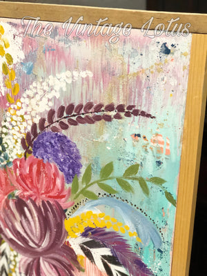 Original BoHo Eclectic Bouquet Painting