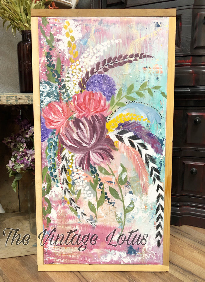 Original BoHo Eclectic Bouquet Painting